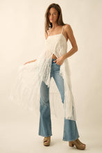 Cream Ruffled Lace Flyaway Maxi Cami Top