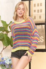Yellow Multi Color Lightweight Sweater