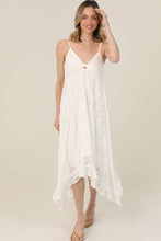 Ivory Twist Front Hanky Hem Lace Maxi Dress