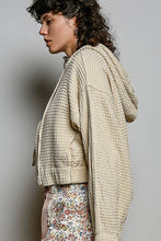 Natural Lightweight Waffle-Textured Hood Woven  POL Jacket