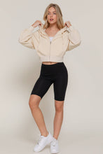 Ivy Beige Long Sleeve Hoodie French Terry Zip Up Jacket
