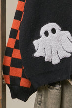 Black Multi Checkerboard Halloween Cardigan