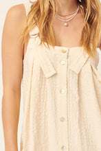 Ashe Rose Plaid Square Cami Neck Button Front Mini Dress