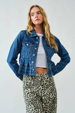 Medium Denim Lovely Peplum Jacket