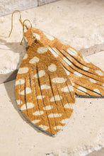 Stringray Genuine Leather Feather Earrings