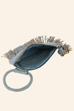 Stone Fringe Cuff Clutch Tassel Wristlet Clutch Bag