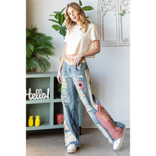 Blue Patch Detail Straight Denim Oli&Hali Pants
