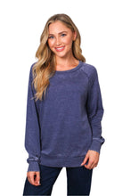 Navy Long Sleeve Rib Cuff & Hem Sweatshirt 