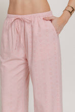 Blush Eyelet Woven Long Pants