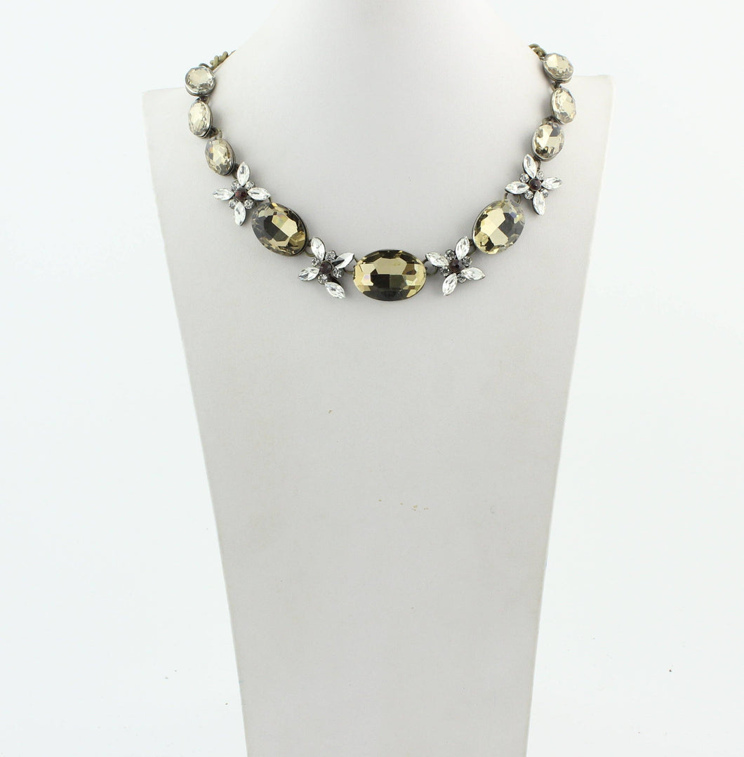 Champagne Floral Crystal Necklaces