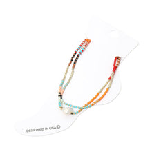 Gold White Pearl Accent Beaded Layered Chain Anklet