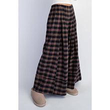 Midnight Checker Low Waisted Plaid Wide Leg Pants