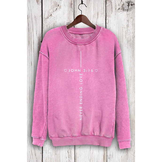 Mineral Hot Pink Never Ending Love Mineral Sweatshirts