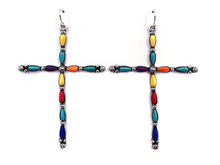 Turquoise Western Turquoise Cross Earring