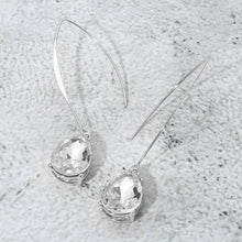Peach Teardrop Stone Cluster Long Drop Earrings