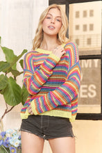 Yellow Multi Color Lightweight Sweater