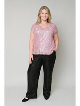 Pink V-Neck Shimmer Tee