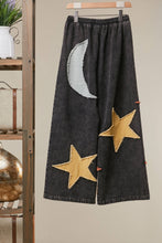 Black Washed Sun & Star Wide Pants