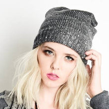 Burgundy Sequin Lurex Slouchy Beanie