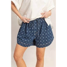 Dark Denim Drawstring Denim Shorts