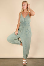 Mauve Mineral Washed Cotton Gauze Casual Jumpsuit