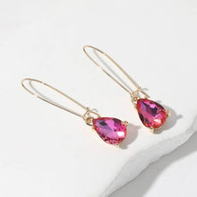 Saphire Teardrop Stone Cushion Dangle Earrings