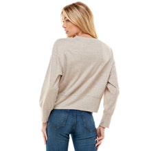 Oatmeal Rhinestone Fringe Sweatshirt