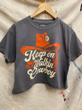 Charcoal Walk On Cowboy Relaxed Crop T-shirt