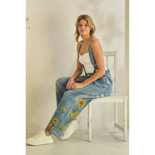 Denim Sunflower Embroidery Oli+Hali Overalls