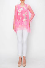 Hot Pink Pearl Sheer Origami Top