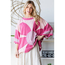 Pink Washed Daisy Patchwork Oversized Oli+Hali Top