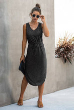 Black V Neck Sleeveless Tank Dresses