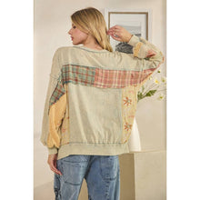 Ash Washed Fabric Long Sleeve Oli+Hali Top