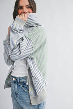Blue Striped Zip Hoodie