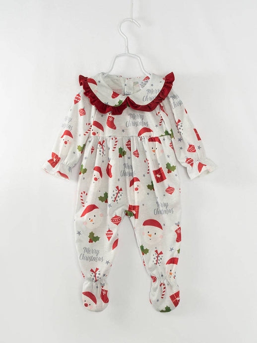 Christmas Santa Ruffle Baby Girl Romper