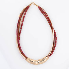 Cabernet Kirrily Seed Bead with Cast Textured Accent 16" Necklace