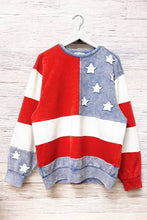 Red White Blue Mineral Washed American Flag Sweatshirt