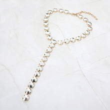 Round Faceted Gem Link Y-Drop Statement Necklace