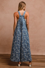 Denim Floral Embroidered Wide Leg Bibi Overalls 3/25/25 9701
