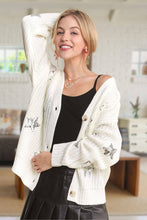 Off White Button Down Sequins Cardigan