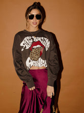 Rolling Stones Leopard Words Smoke Hi-Dive Crew Sweatshirt