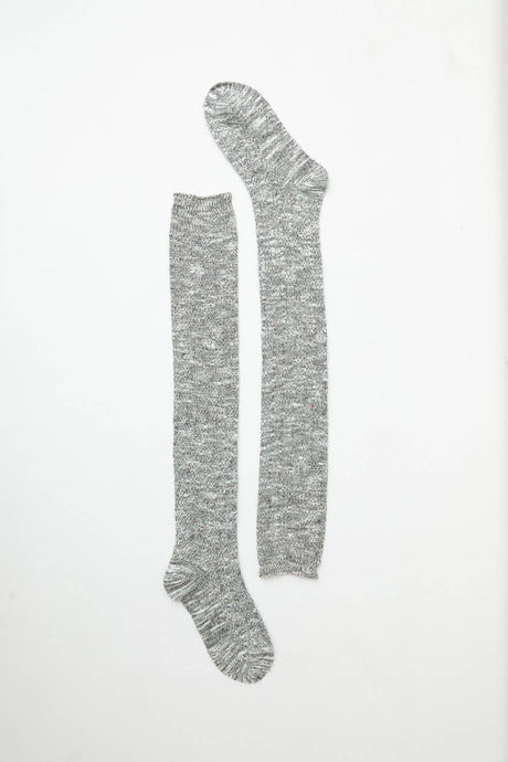 Cozy Speckle Knit Boot Socks: Grey