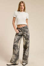 Strone Grunge Splatter Print Wide Leg Denim Pants