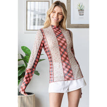 Brick Mixed Print Merrow Stitch Mesh Oli+Hali Top