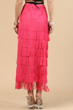 Fuchsia Fringe Skirt-Western Fringed Piñata Midi Skirt
