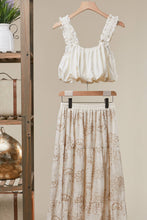 Cream Ruffled Button Front Cropped Tank Mello Top