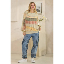 Ash Washed Fabric Long Sleeve Oli+Hali Top