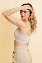 Blush Ultra Soft Lace Trim Ribbed Padded Seamless Bralette