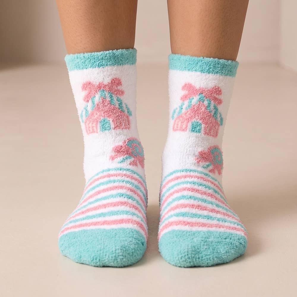 Multi Pastel Christmas Cozy Socks