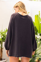 Charcoal  Contrast Placket Oversize Bucketlist Tunic Top